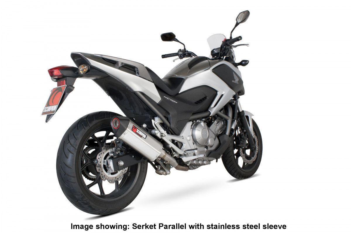 Scorpion RHA155TEO Honda Serket Parallel Slip-On - Titanium Sleeve (NC700 S / NC700 X) | ML Performance US US