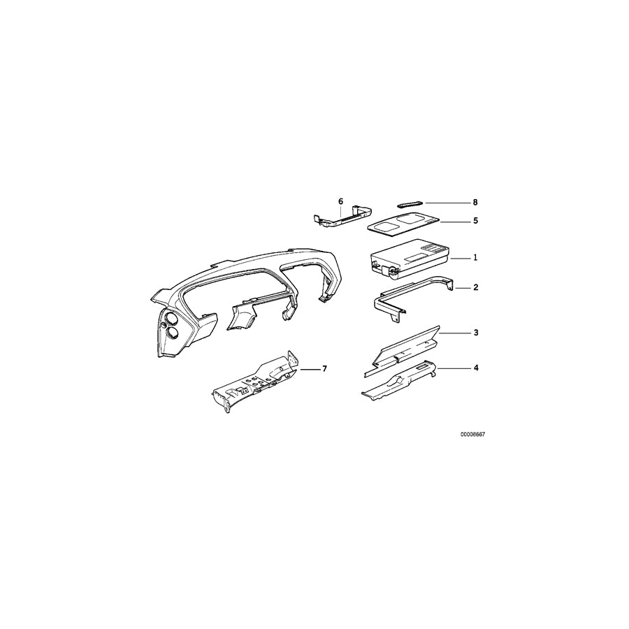 Genuine BMW 51458108250 E31 Supporting Tube (Inc. 840i, 850CSi & 850Ci) | ML Performance US Car Parts