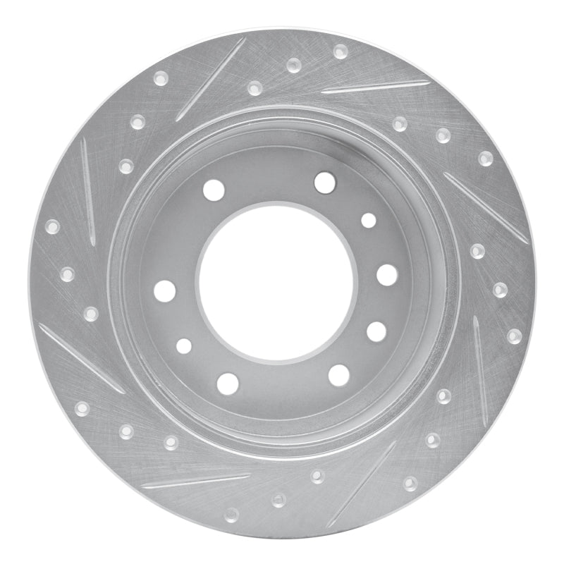 R1 Concepts R1 06-14 Hyundai Entourage Rear Right Drilled & Slotted Silver Brake Rotor