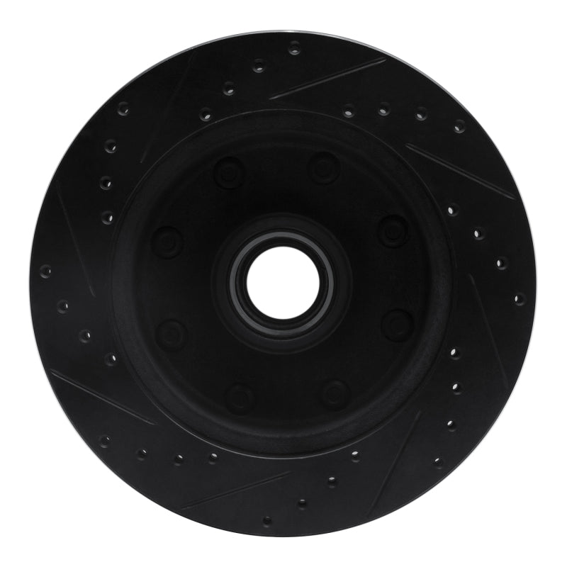 R1 Concepts R1 80-85 Ford E-250 Econoline Club Wagon Front Right Drilled & Slotted Black Brake Rotor