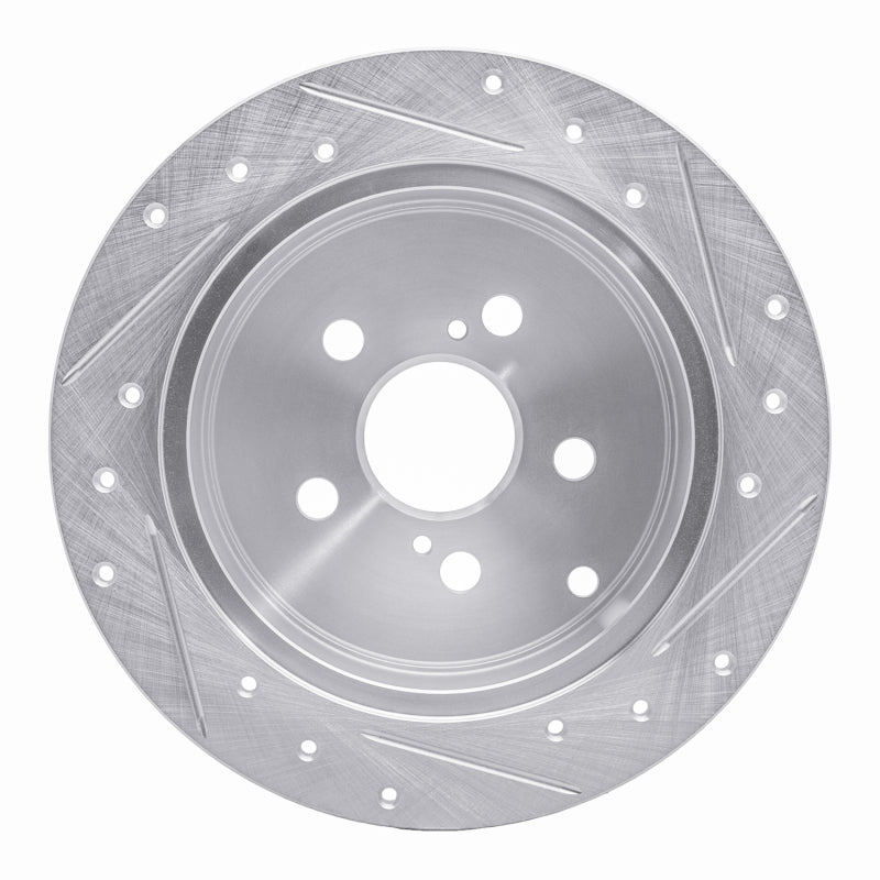 R1 Concepts R1 00-10 Pontiac Vibe Rear Left Drilled & Slotted Silver Brake Rotor