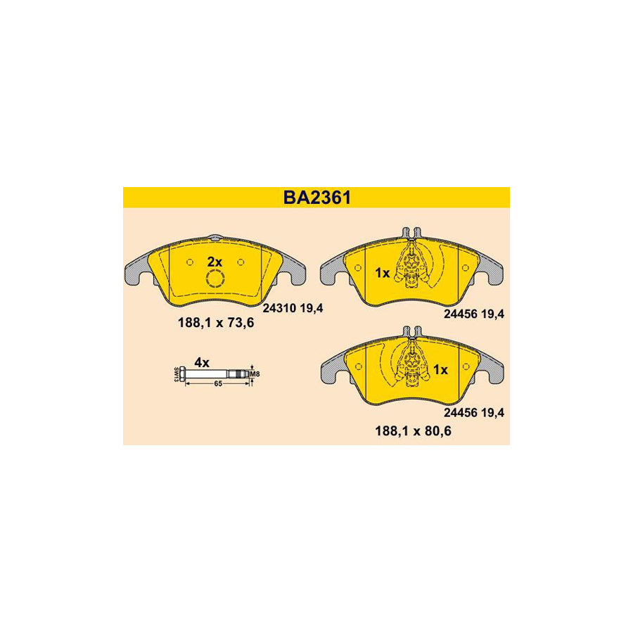 Barum Ba2361 Brake Pad Set