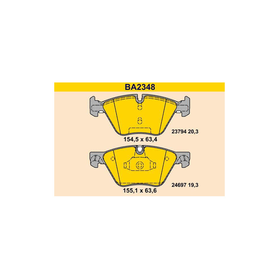 Barum Ba2348 Brake Pad Set for BMW 5 Series