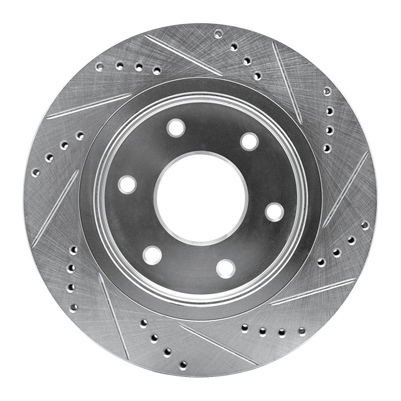 R1 Concepts R1 05-07 Infiniti QX56 Front Left Drilled & Slotted Silver Brake Rotor
