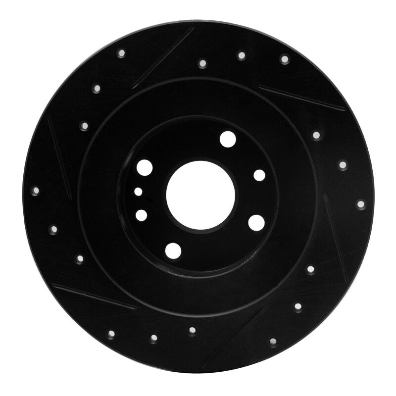 R1 Concepts R1 01-05 Mazda Miata Rear Right Drilled & Slotted Black Brake Rotor