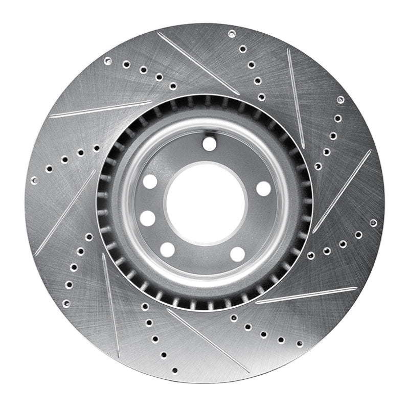 R1 Concepts R1 08-09 Porsche CAYENNE Front Left Drilled & Slotted Silver Brake Rotor