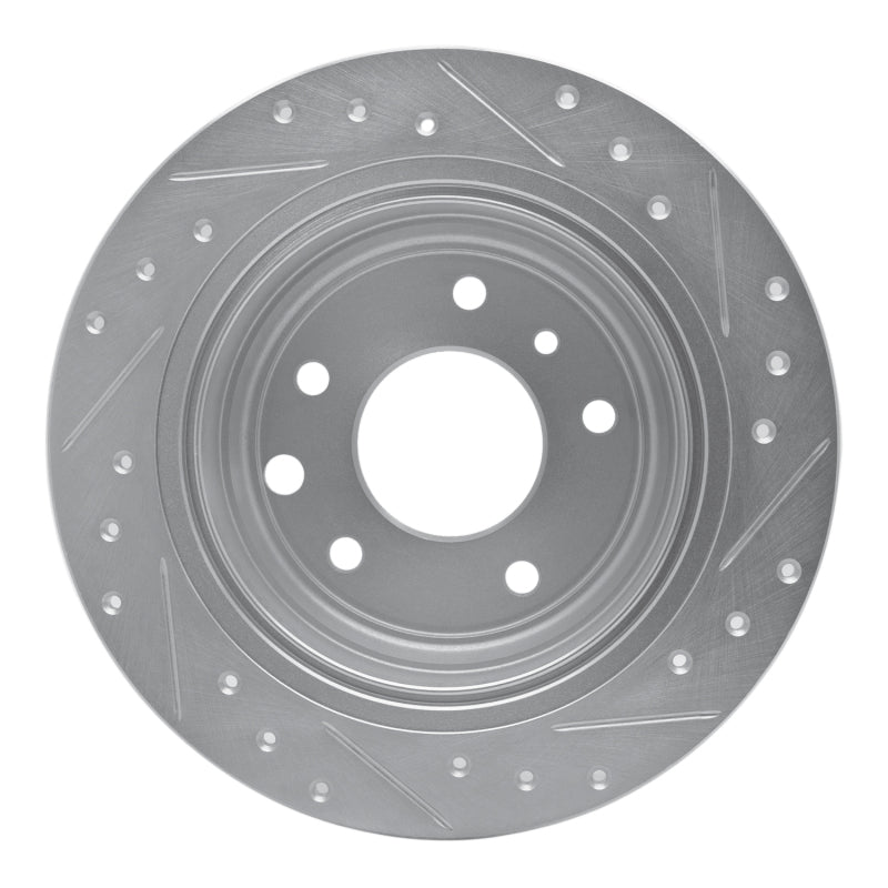 R1 Concepts R1 90-95 Jaguar XJRS Rear Left Drilled & Slotted Silver Brake Rotor