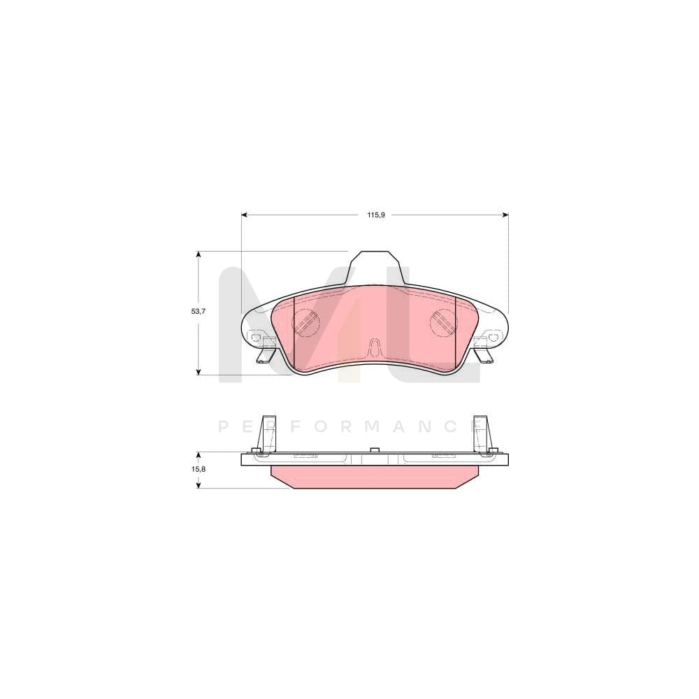 TRW Gdb1580 Brake Pad Set With Acoustic Wear Warning | ML Performance Car Parts