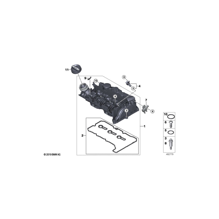 Genuine BMW 11128583292 F21 F46 F55 Gasket Set, Cylinder Head Cover (Inc. 216d, X1 16d & 114d) | ML Performance US Car Parts