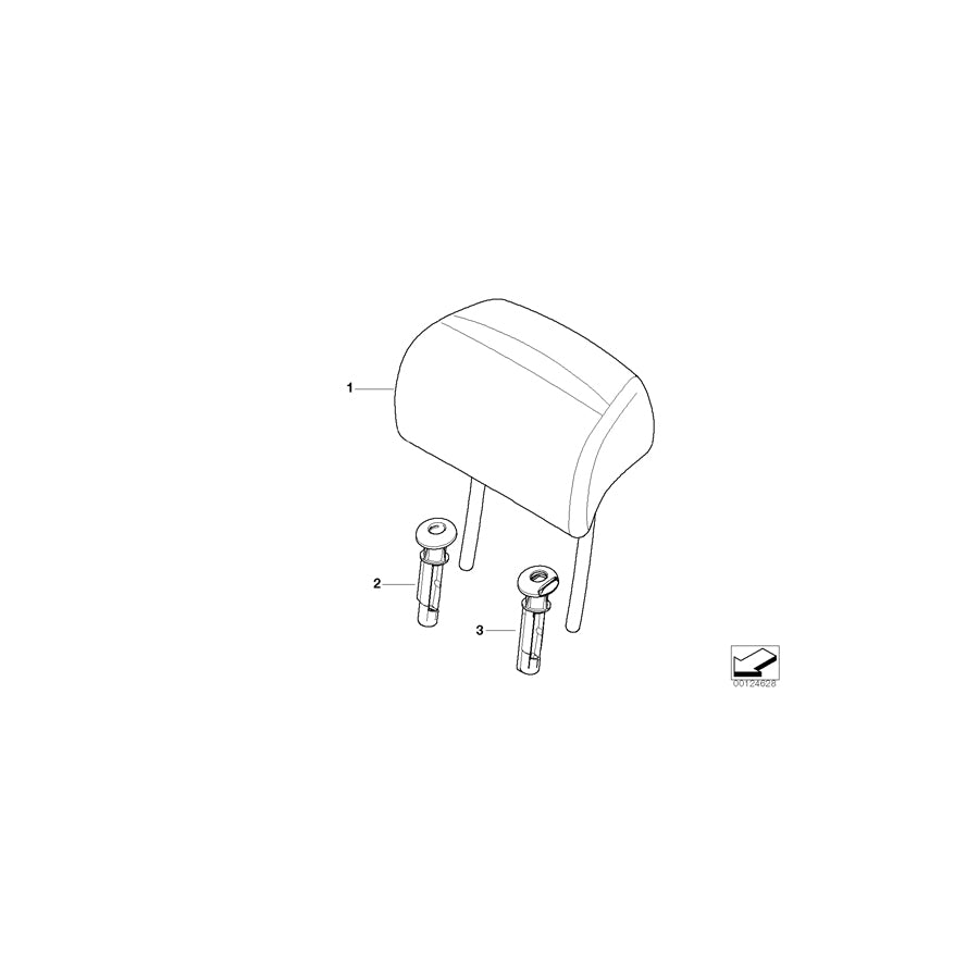 Genuine BMW 52209113754 E61 E60 Headrest Leather SCHWARZ (Inc. 530xi, 550i & 523i) | ML Performance US