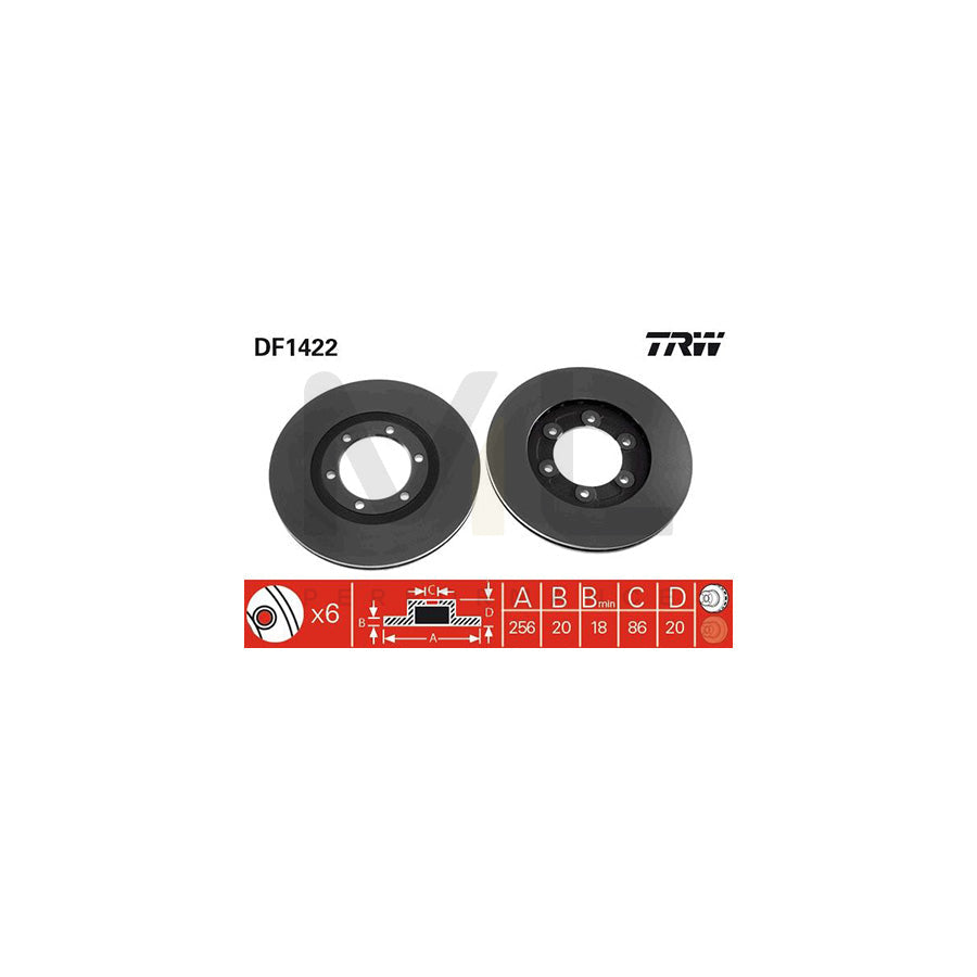 TRW DF1422 Brake Disc Vented | ML Performance Car Parts