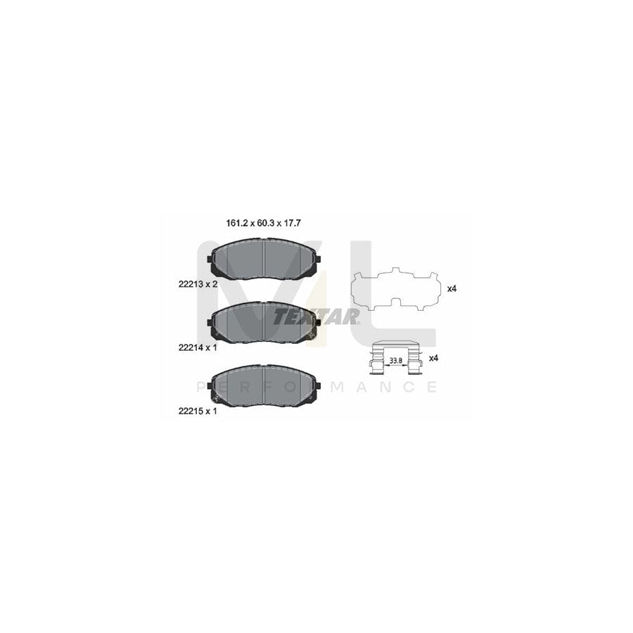 TEXTAR 2221301 Brake pad set for KIA Carnival III MPV (YP) incl. wear warning contact, with accessories | ML Performance Car Parts