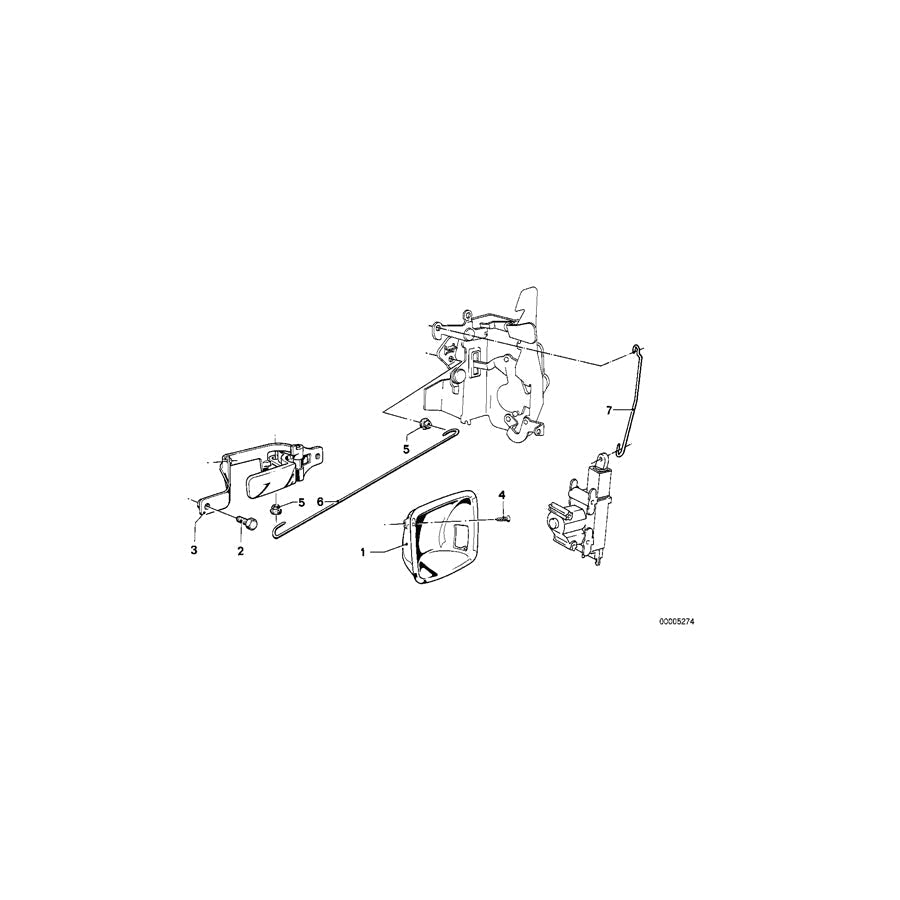 Genuine BMW 51211904061 E23 Left Handle PINIENGRUEN (Inc. 745i) | ML Performance UK Car Parts
