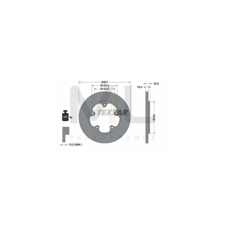 TEXTAR PRO 92274103 Brake Disc for FORD TRANSIT Solid, Coated, without wheel hub, without wheel studs | ML Performance Car Parts