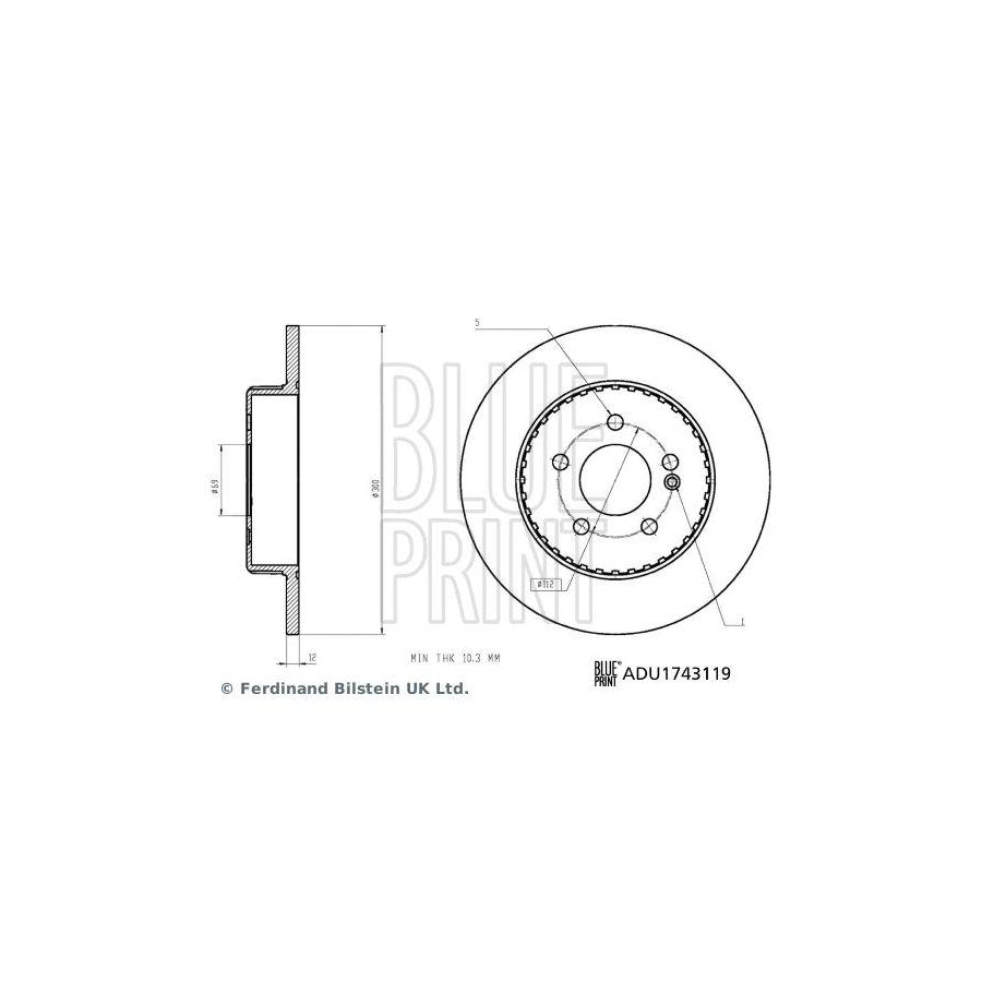 Blue Print Adu1743119 Brake Disc Suitable for Mercedes-Benz C-Class