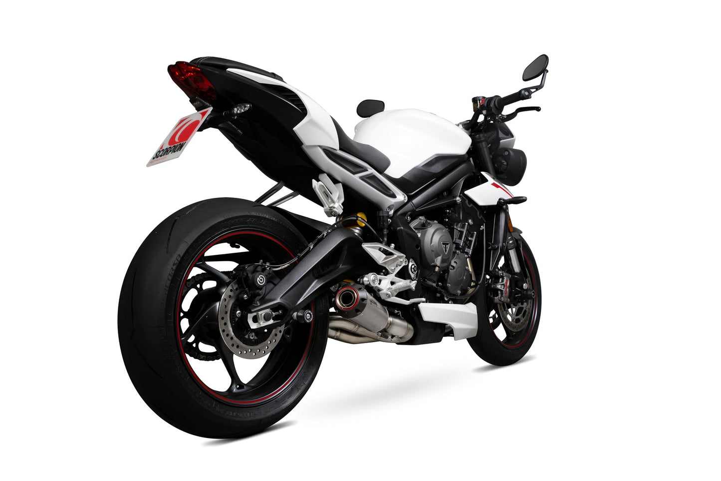 Scorpion PTR87TEO Triumph Street Triple 765 Red Power Slip-On - Titanium Sleeve | ML Performance US US