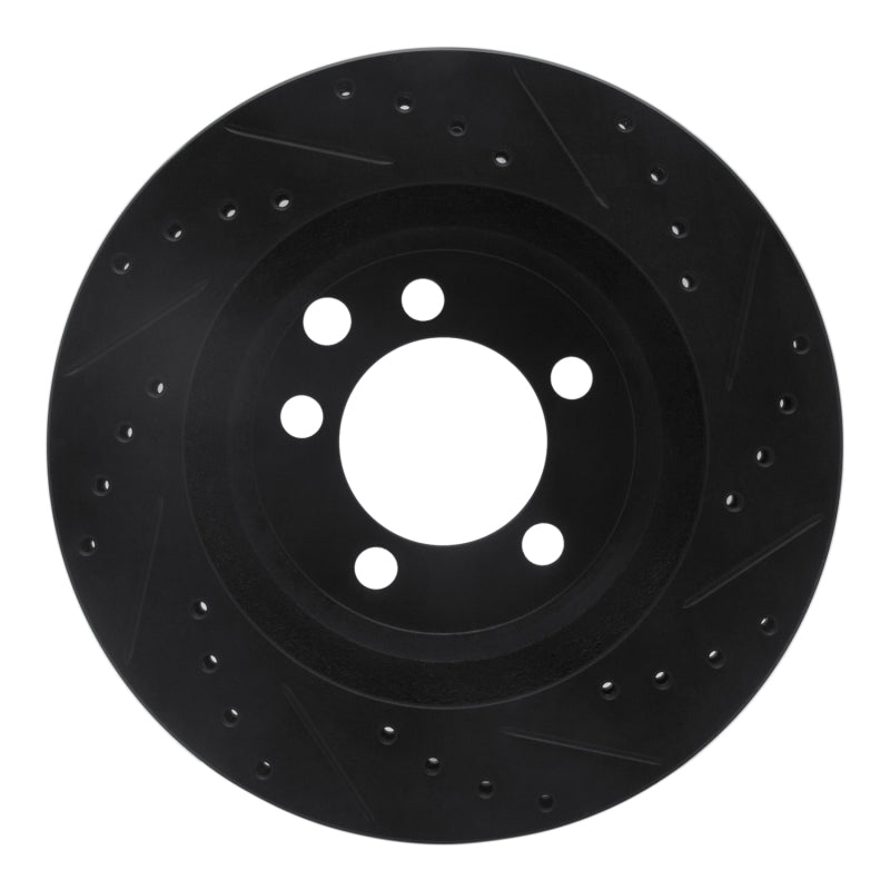 R1 Concepts R1 74-81 Dodge Ramcharger 4WD Front Left Drilled & Slotted Black Brake Rotor