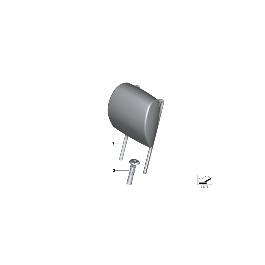 Genuine BMW 52307938665 G05 Headrest, Rear Leather SCHWARZ II (Inc. X5) | ML Performance US Car Parts