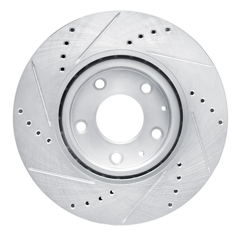 R1 Concepts R1 2019-2025 Mazda 3 Front Right Drilled & Slotted Silver Brake Rotor