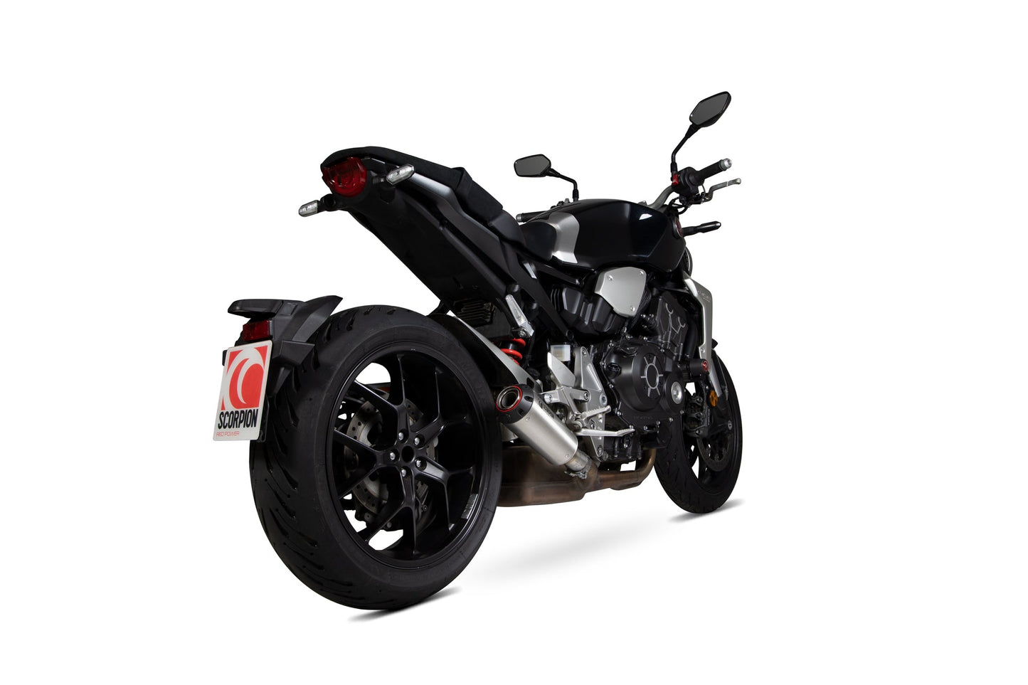 Scorpion PHA187SEO Honda CB1000 R Red Power Slip-On - Brushed Stainless Steel Sleeve | ML Performance US US
