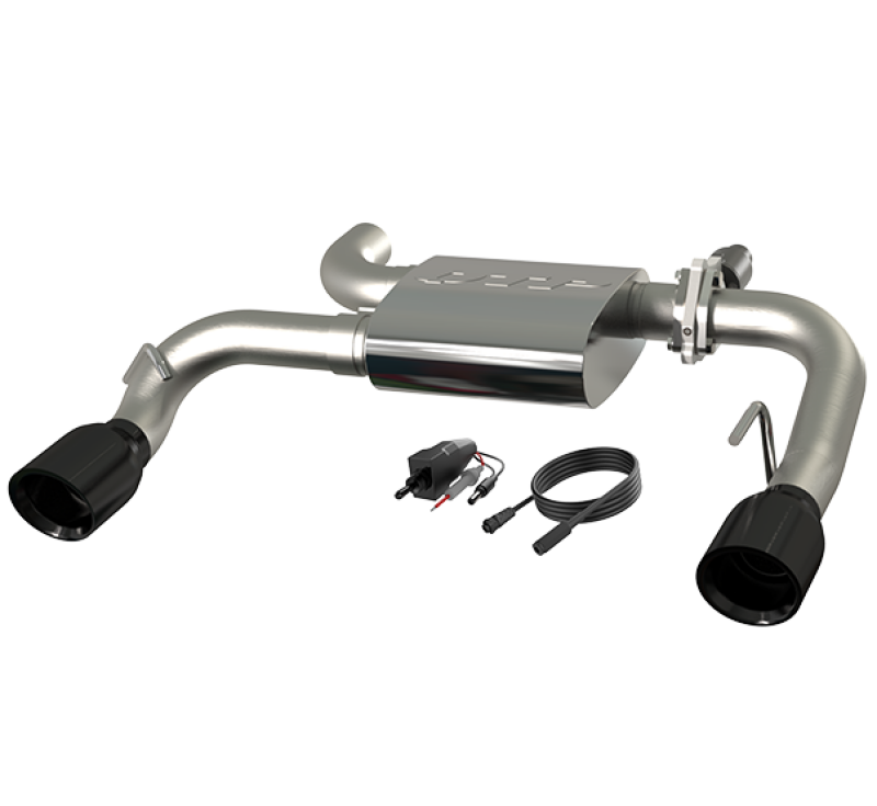 QTP 2021-2024 Ford Bronco QTP Screamer Axle Back Black Tips