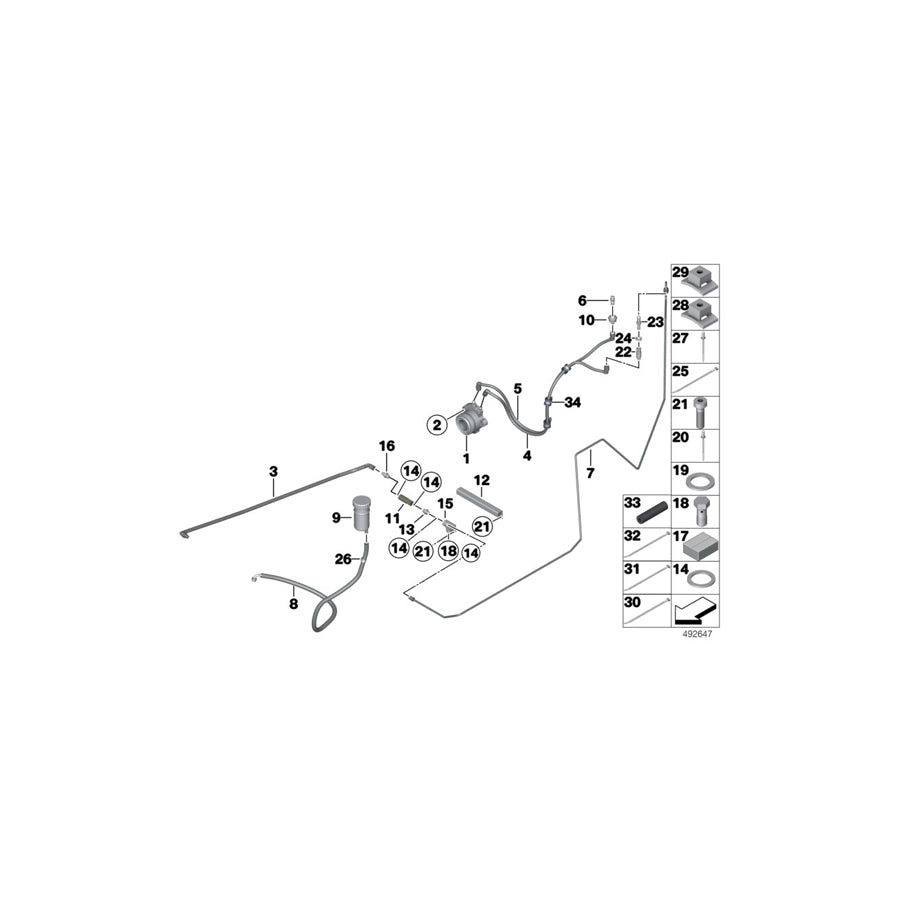 Genuine BMW 21528420415 Clutch Line PRESS.SIDE>REAR (Inc. M6 GT3) | ML Performance US Car Parts