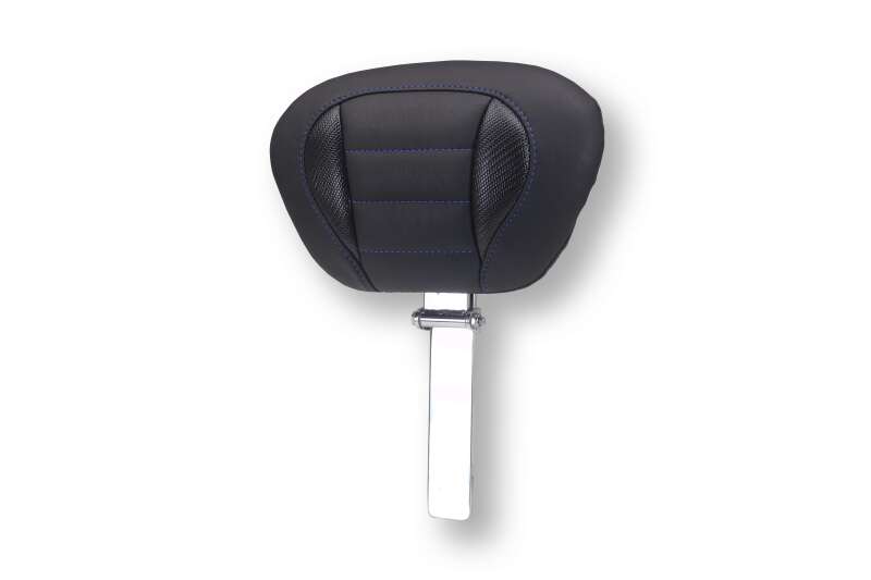 Mustang Motorcycle Mustang 23-26 Harley CVO Road Glide, Street Glide, Deluxe ST Driver Backrest Blk w/ Sky Blue Thread