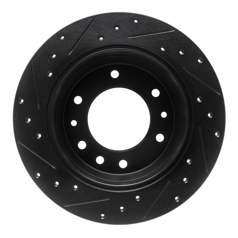 R1 Concepts R1 06-14 Hyundai Entourage Rear Right Drilled & Slotted Black Brake Rotor