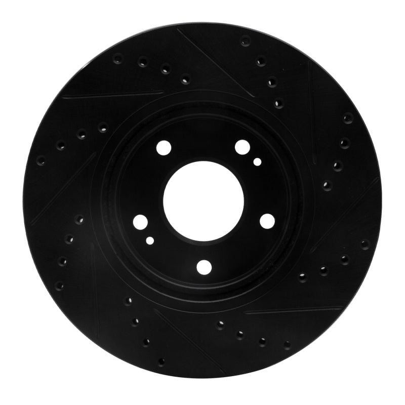 R1 Concepts R1 01-06 Hyundai Santa Fe Front Left Drilled & Slotted Black Brake Rotor