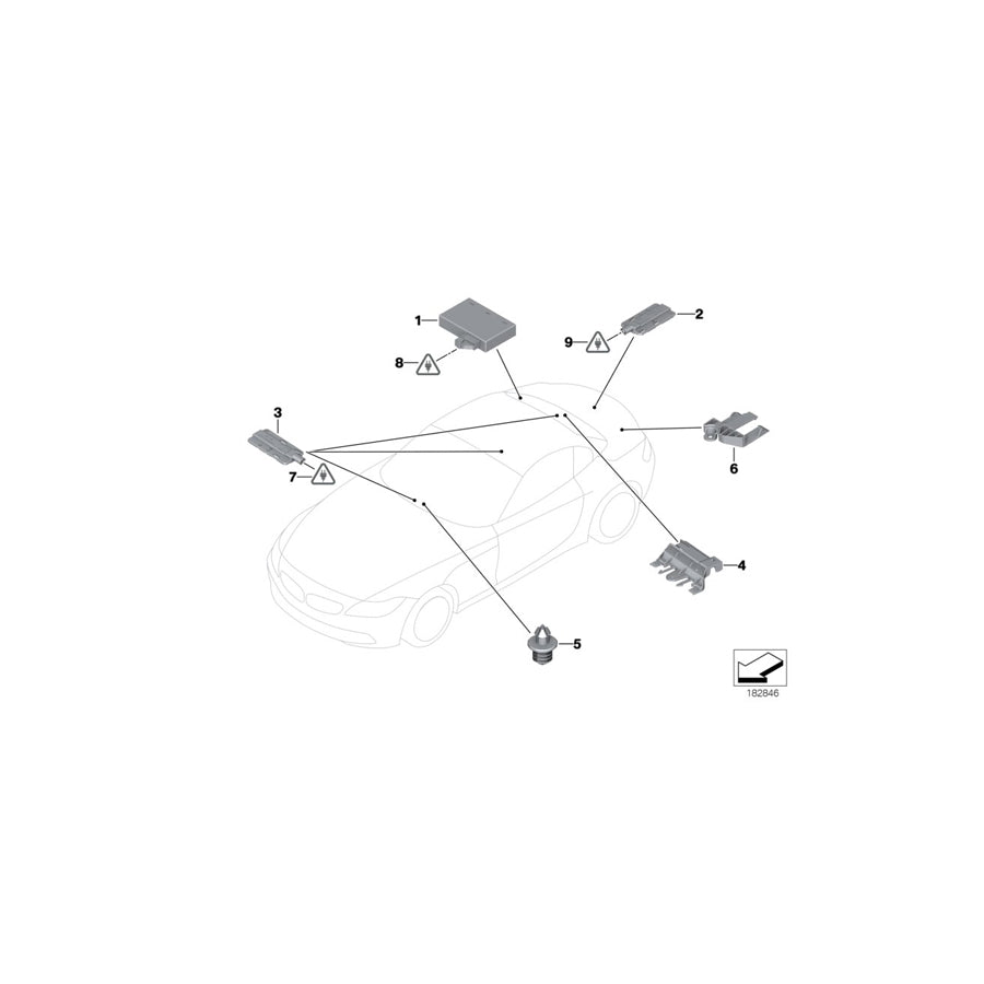 Genuine BMW 61359128258 E93 E93 Bracket For Ferrite Antenna In Trunk (Inc. 320i, M3 & 320d) | ML Performance US Car Parts