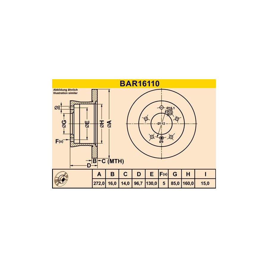 Barum Bar16110 Brake Disc