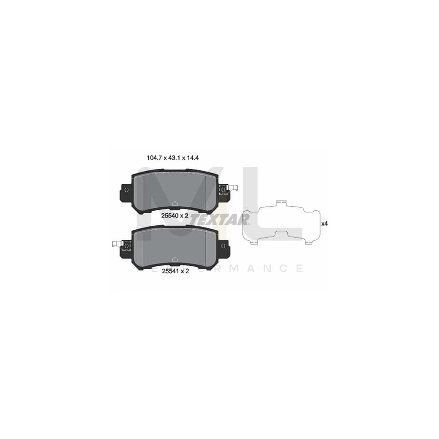 TEXTAR 2554001 Brake pad set with acoustic wear warning | ML Performance Car Parts