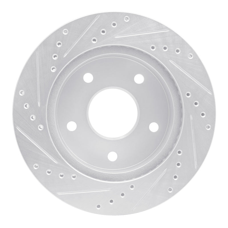R1 Concepts R1 00-02 Dodge Ram 1500 Pickup Front Right Drilled & Slotted Silver Brake Rotor
