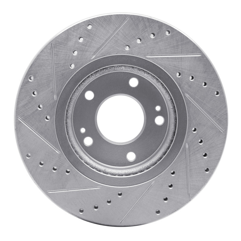 R1 Concepts R1 10-13 Hyundai SANTA FE Front Right Drilled & Slotted Silver Brake Rotor