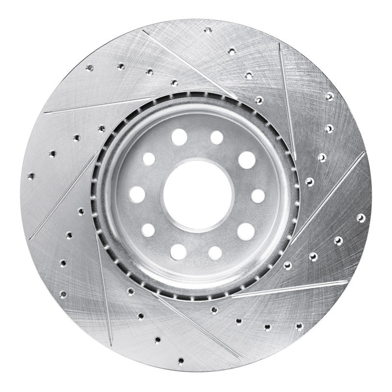 R1 Concepts R1 21-25 Dodge Charger Daytona Front Left Drilled & Slotted Silver Brake Rotor