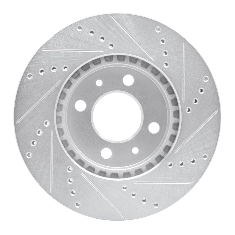 R1 Concepts R1 88-98 Saab 9000 Front Left Drilled & Slotted Silver Brake Rotor