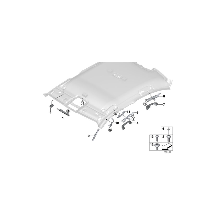 Genuine BMW 51447433284 G20 Deformation Panel, A-Pillar, Upper Right (Inc. 330iX, M340i & M340iX) | ML Performance US Car Parts