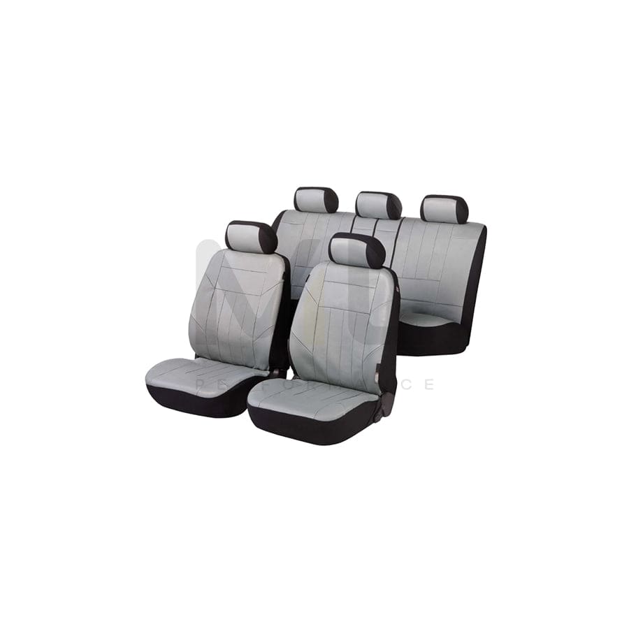 WALSER Soft Nappa 11961 Car seat cover Grey, Polyester, PU (Polyurethane), PVC, Synthetic leather, Front and Rear