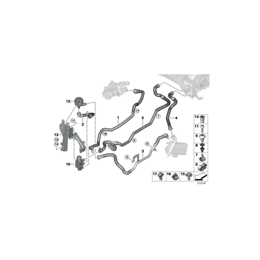 Genuine BMW 64219398962 G20 Coolant Hose, Return (Inc. 330e) | ML Performance US Car Parts