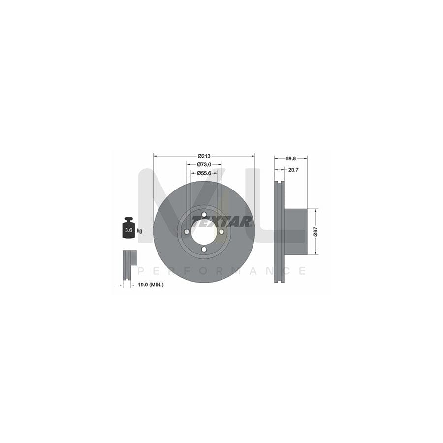 TEXTAR 92064700 Brake Disc Internally Vented, without wheel hub, without wheel studs | ML Performance Car Parts
