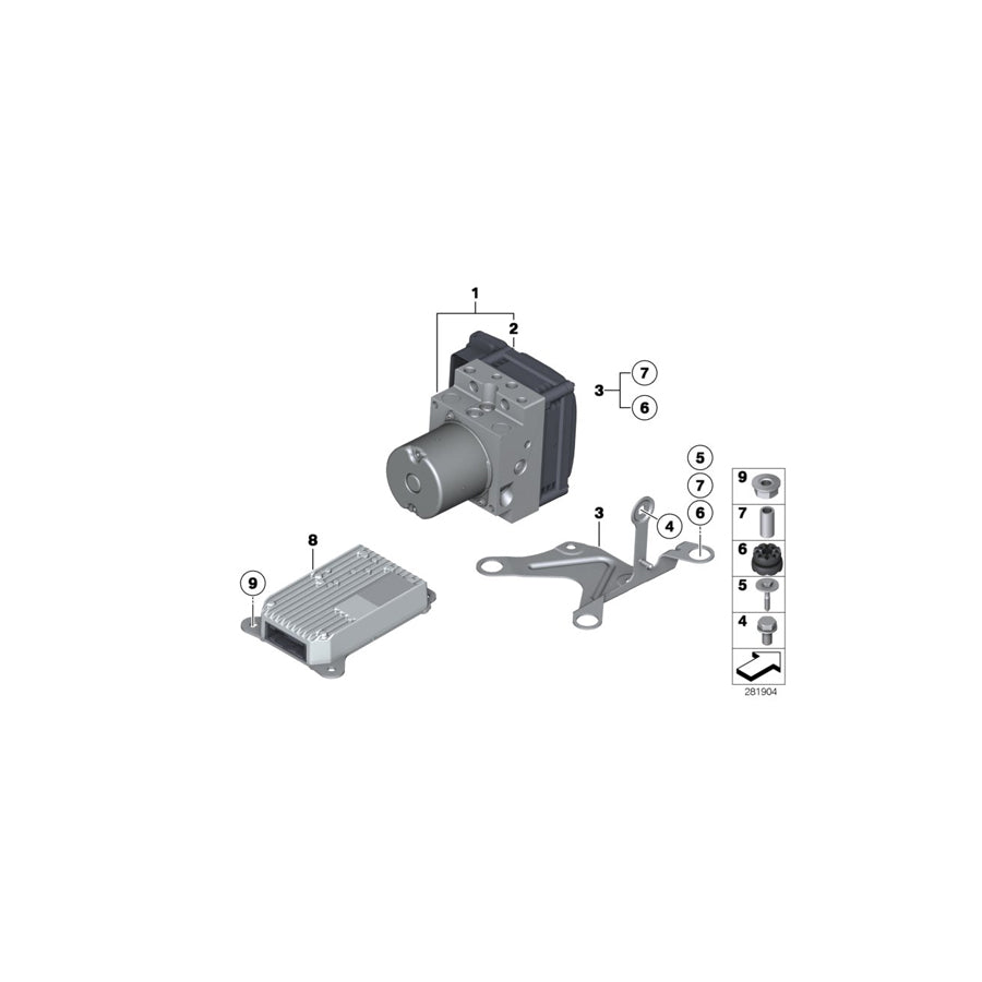 Genuine BMW 34516860157 F10 Rp Hydraulic Unit Dsc (Inc. & Hybrid 5) | ML Performance US Car Parts