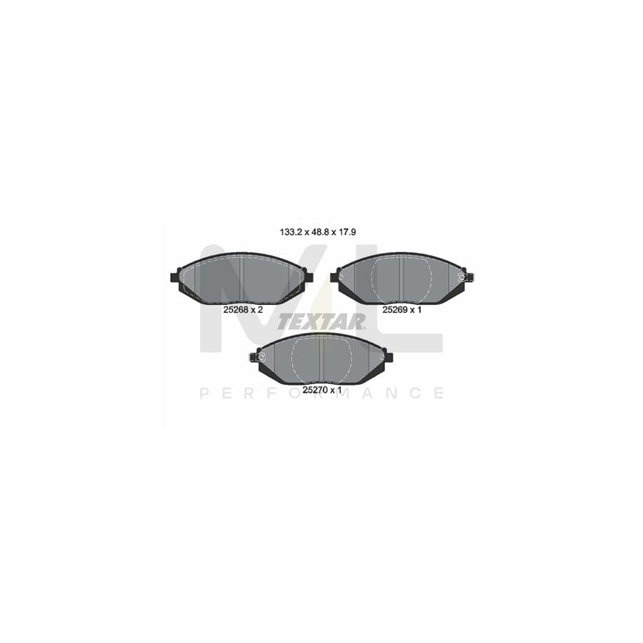TEXTAR 2526801 Brake pad set with acoustic wear warning | ML Performance Car Parts
