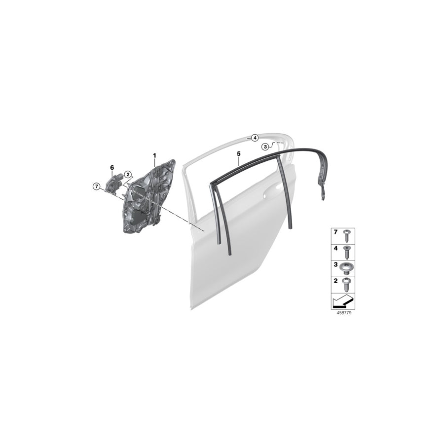 Genuine BMW 51357355529 G11 Window Guide, Left Rear Door (Inc. 730d, 750iX & 750dX) | ML Performance US Car Parts
