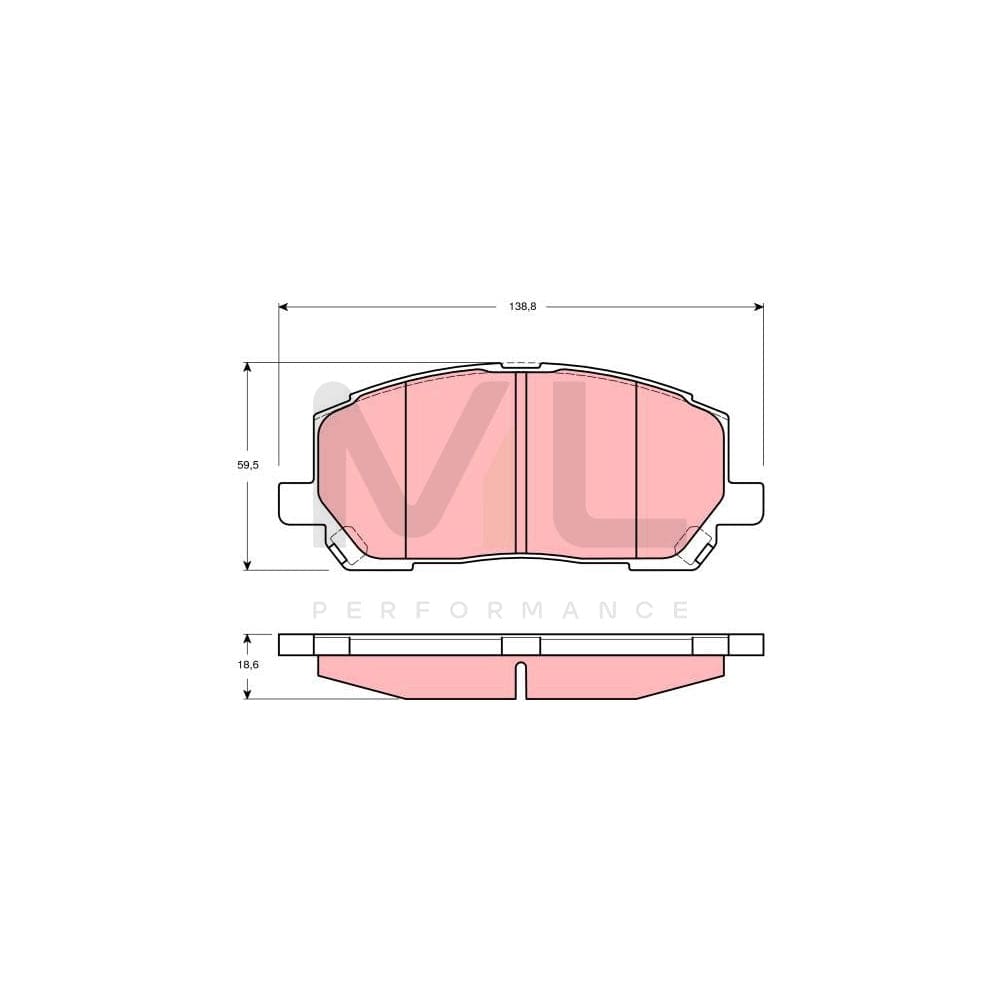 TRW Gdb3286 Brake Pad Set Not Prepared For Wear Indicator | ML Performance Car Parts