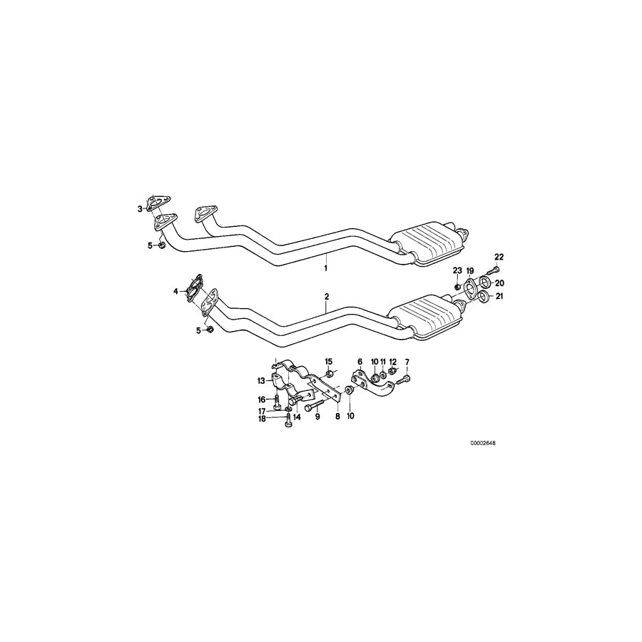 Genuine BMW 18101712181 E34 Exhaust Pipe Front Silencer (Inc. 520i & 525i) | ML Performance US Car Parts