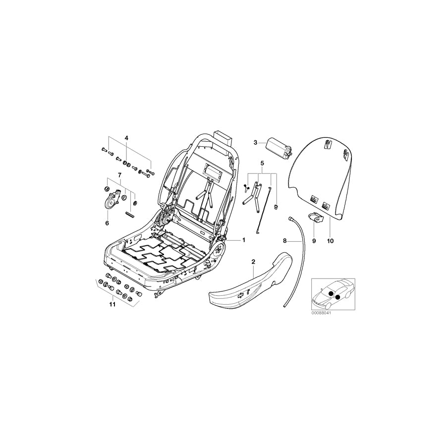 Genuine BMW 52107027208 E52 Set Backrest Unlocking (Inc. ALPINA V8 & Z8) | ML Performance US Car Parts