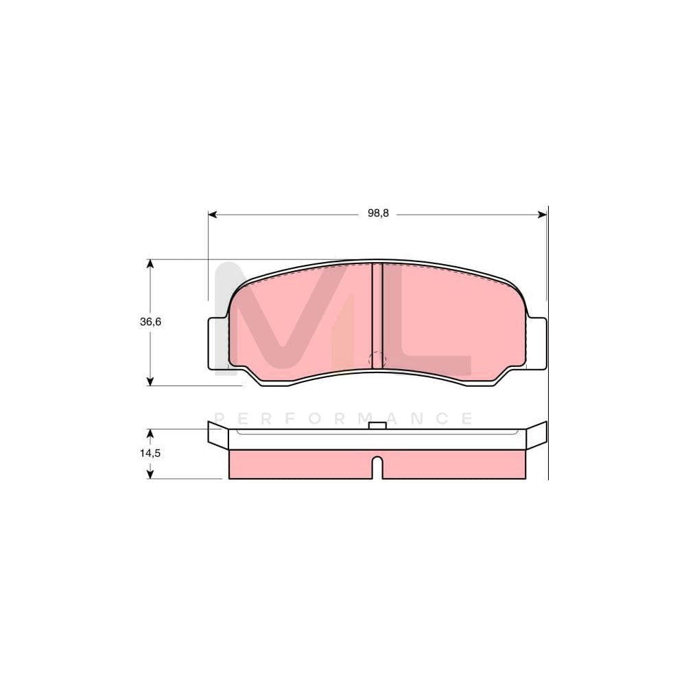 TRW Gdb209 Brake Pad Set For Mitsubishi Lancer Ii Saloon (A171, A172, A174, A176) Not Prepared For Wear Indicator | ML Performance Car Parts