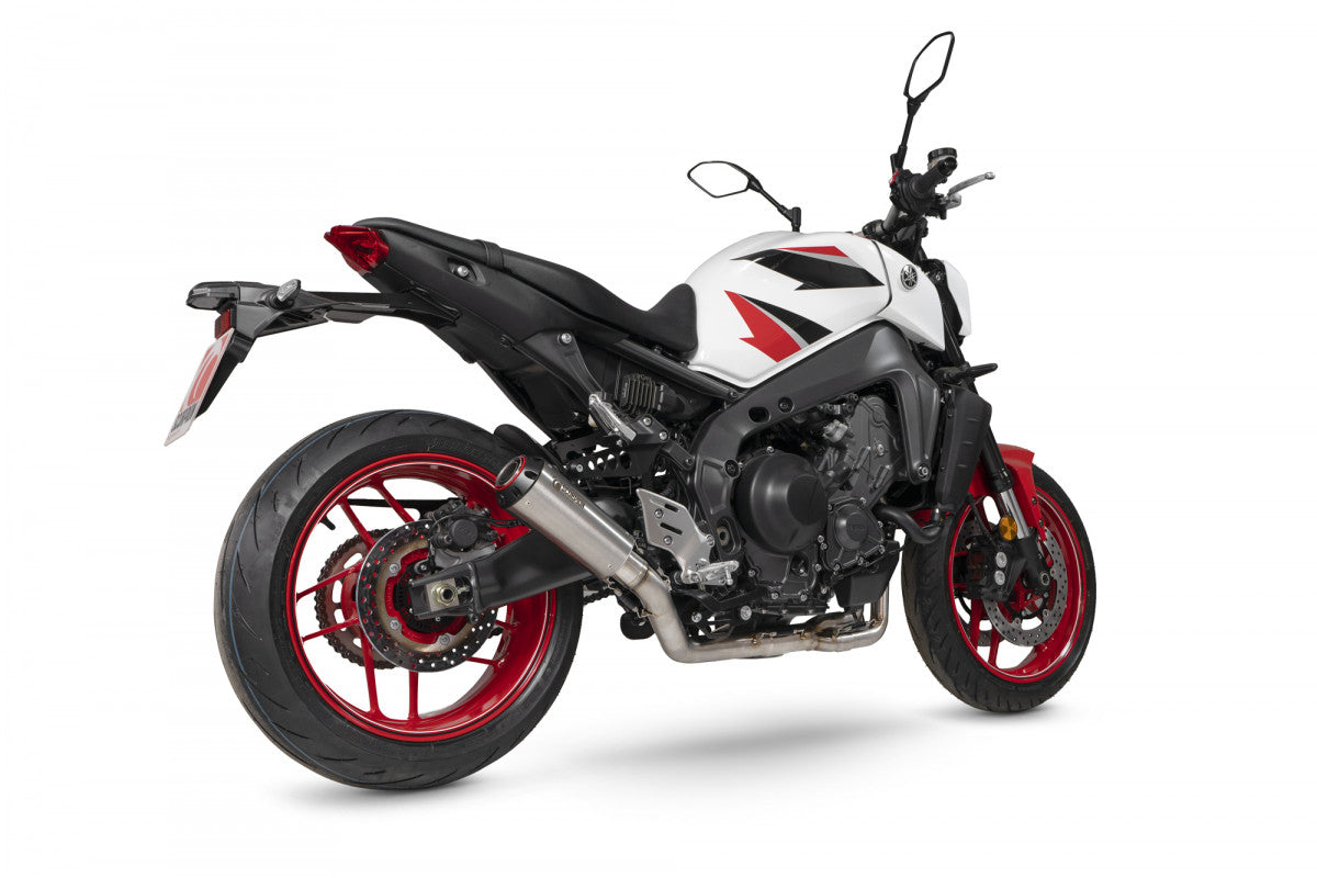 Scorpion PYA116SYSSEO Yamaha MT-09 Red Power Full System - Brushed Stainless Steel Sleeve | ML Performance US US