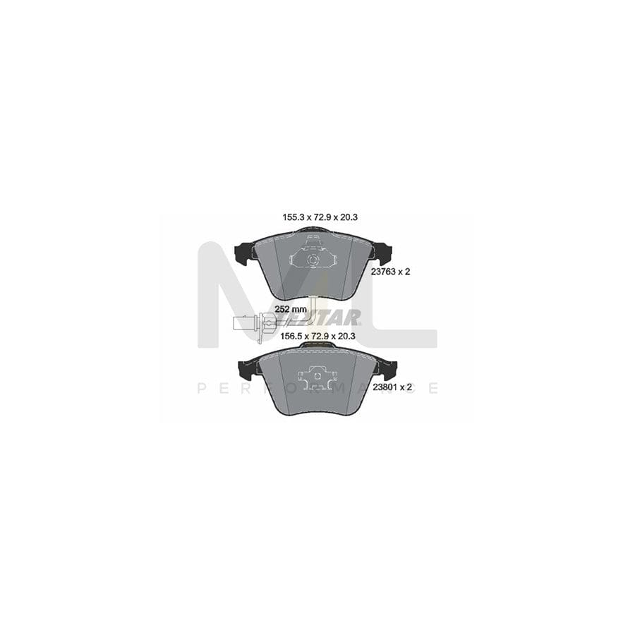 TEXTAR 2376381 Brake pad set epad, with integrated wear warning contact | ML Performance Car Parts