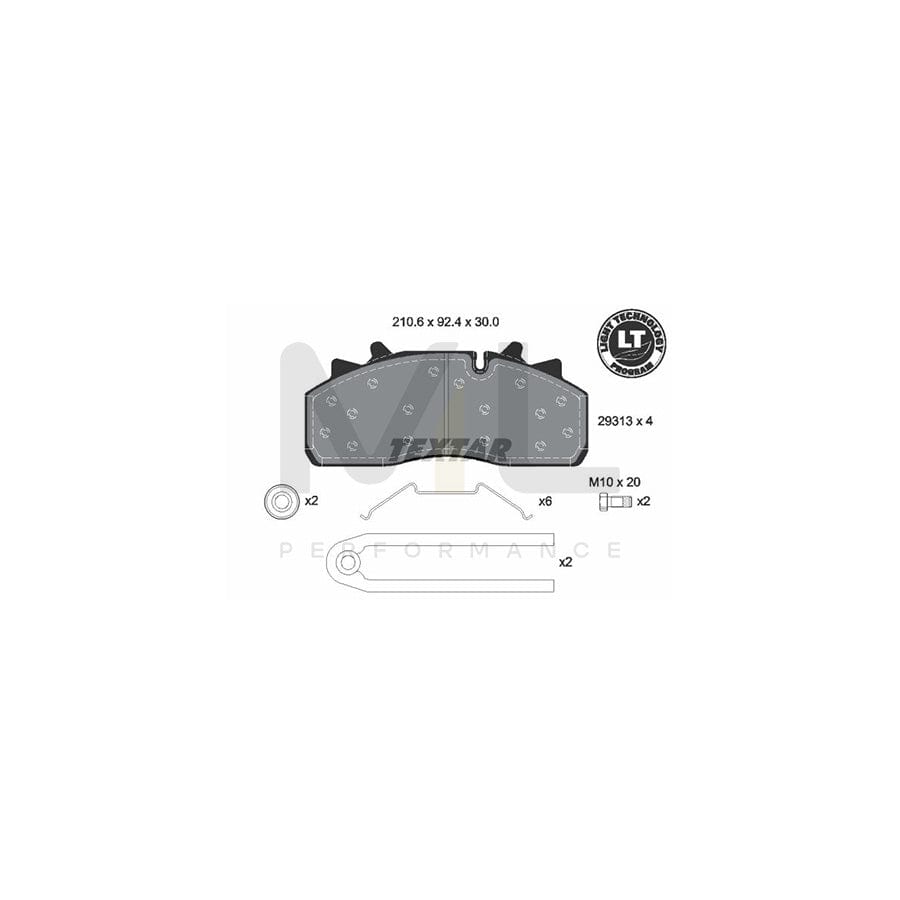 TEXTAR 2931303 Brake pad set Lightweight Technology, prepared for wear indicator | ML Performance Car Parts